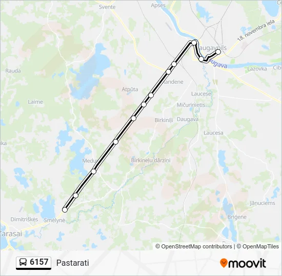 Автобус 6157: карта маршрута
