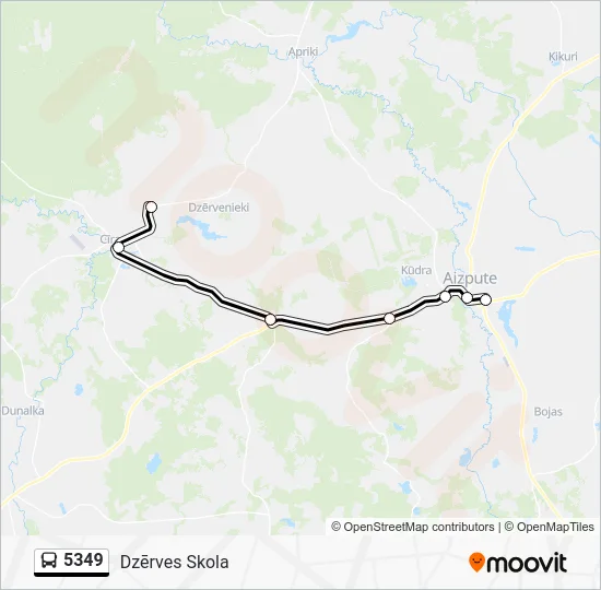 Автобус 5349: карта маршрута
