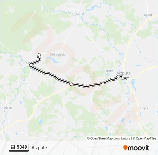 Автобус 5349: карта маршрута