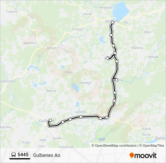 Автобус 5445: карта маршрута