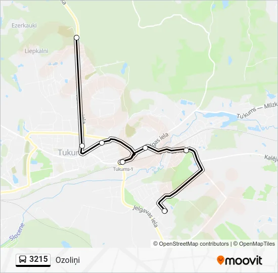 Автобус 3215: карта маршрута