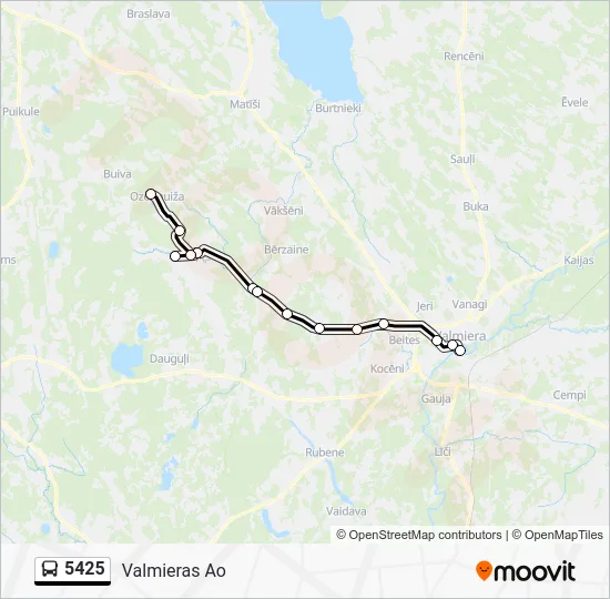 Автобус 5425: карта маршрута