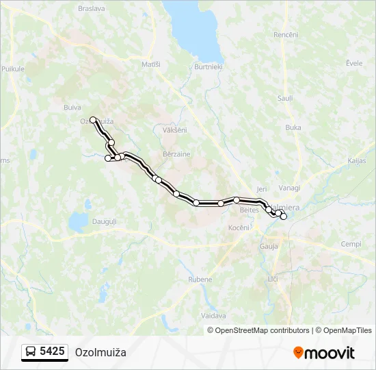 Автобус 5425: карта маршрута