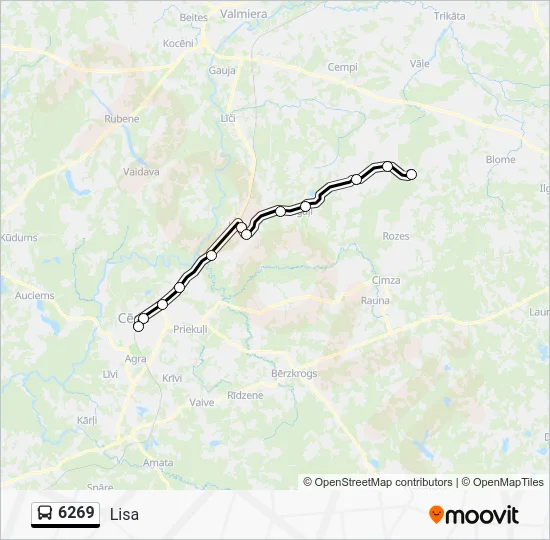 Автобус 6269: карта маршрута