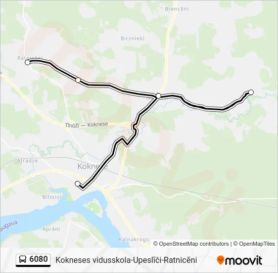 Автобус 6080: карта маршрута