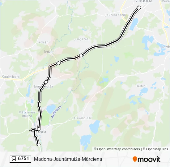 Автобус 6751: карта маршрута