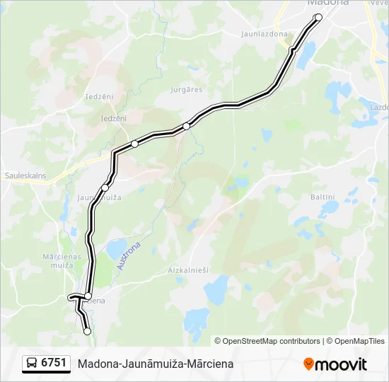 Автобус 6751: карта маршрута