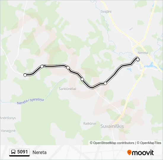 Автобус 5091: карта маршрута