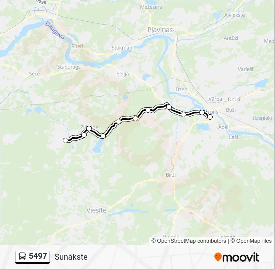 Автобус 5497: карта маршрута