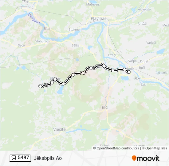 Автобус 5497: карта маршрута
