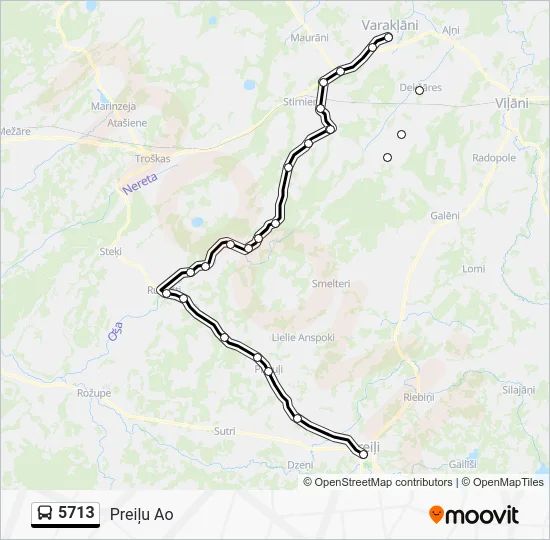 Автобус 5713: карта маршрута