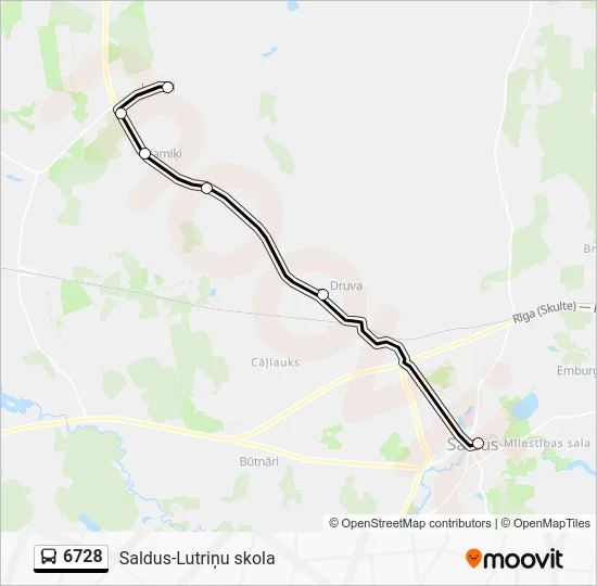 Автобус 6728: карта маршрута