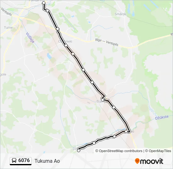 Автобус 6076: карта маршрута