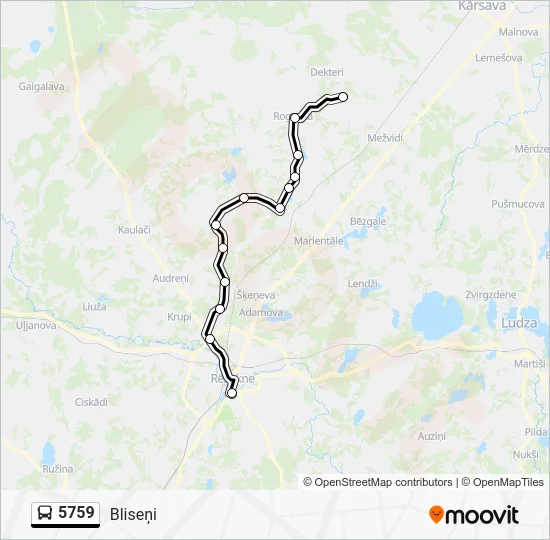 Автобус 5759: карта маршрута