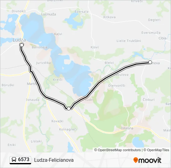 Автобус 6573: карта маршрута