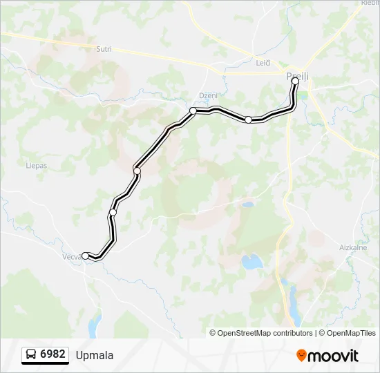 Автобус 6982: карта маршрута