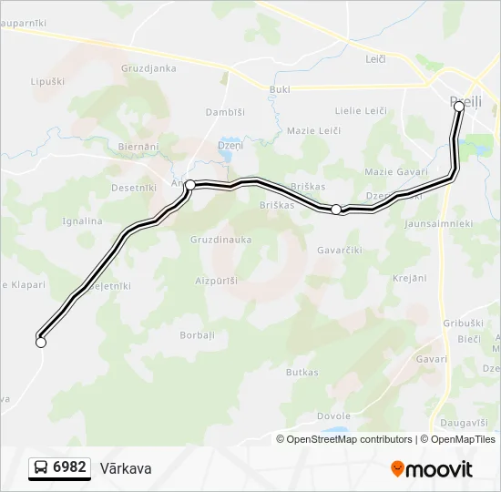 Автобус 6982: карта маршрута