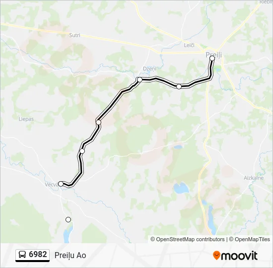 Автобус 6982: карта маршрута