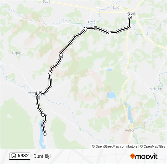 Автобус 6982: карта маршрута