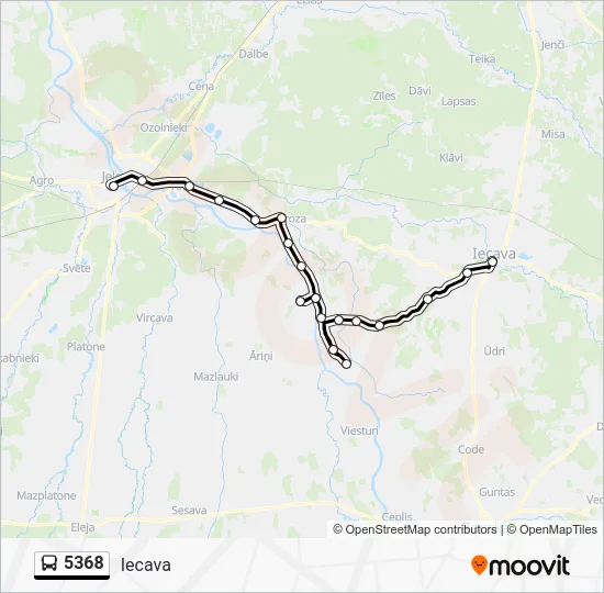 Автобус 5368: карта маршрута