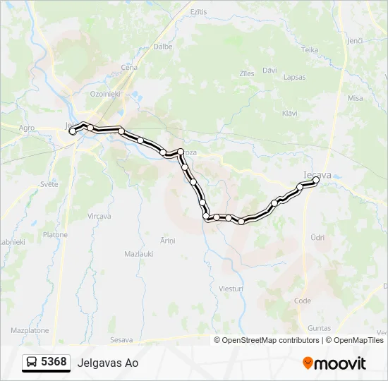 Автобус 5368: карта маршрута