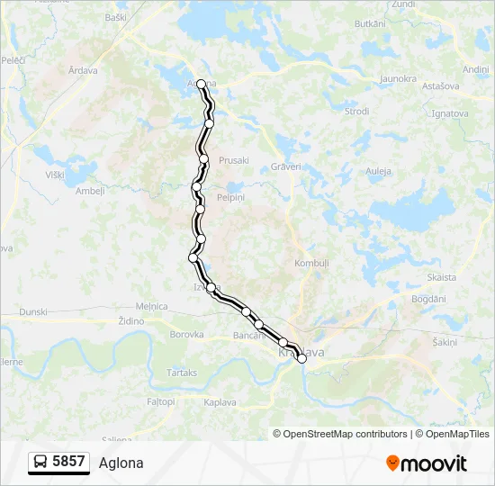 Автобус 5857: карта маршрута