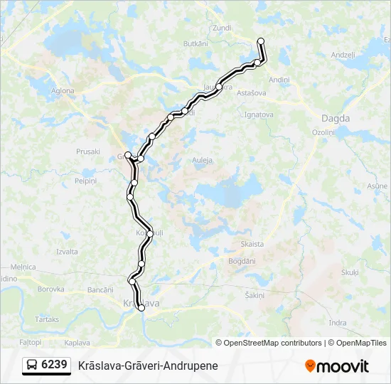 Автобус 6239: карта маршрута