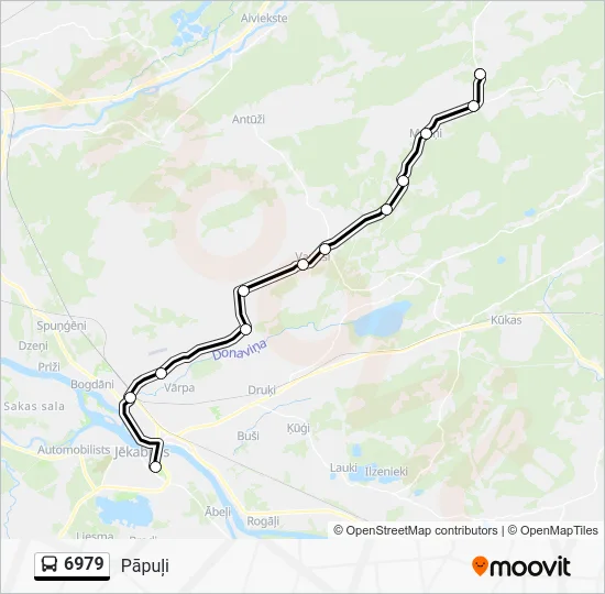 Автобус 6979: карта маршрута