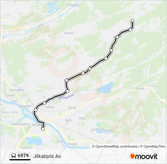 Автобус 6979: карта маршрута