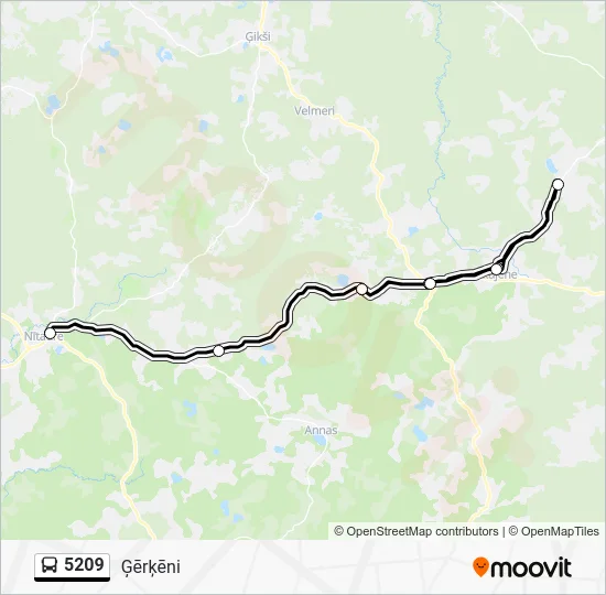 Автобус 5209: карта маршрута