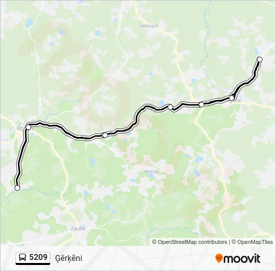 Автобус 5209: карта маршрута