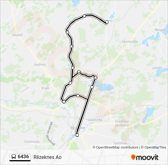 Автобус 6436: карта маршрута