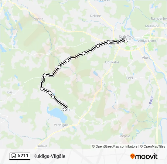 Автобус 5211: карта маршрута