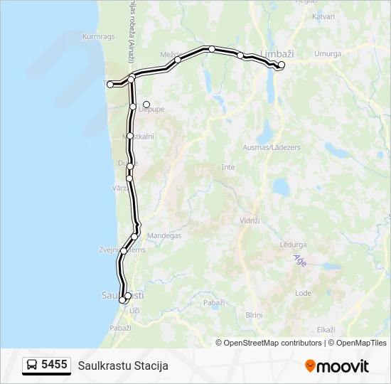 Автобус 5455: карта маршрута