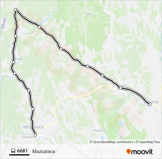 Автобус 6681: карта маршрута