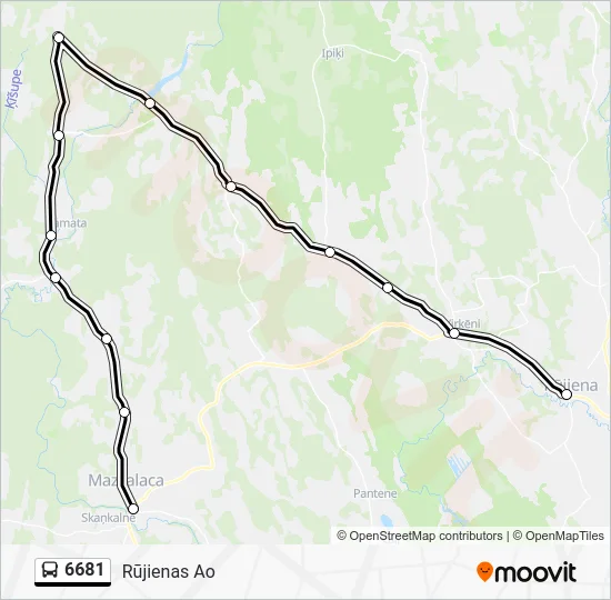 Автобус 6681: карта маршрута