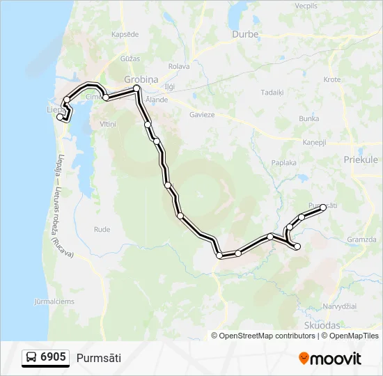 Автобус 6905: карта маршрута