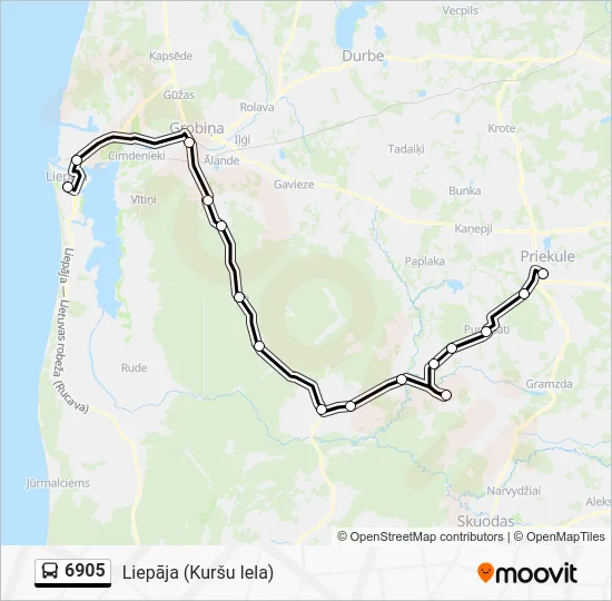 Автобус 6905: карта маршрута