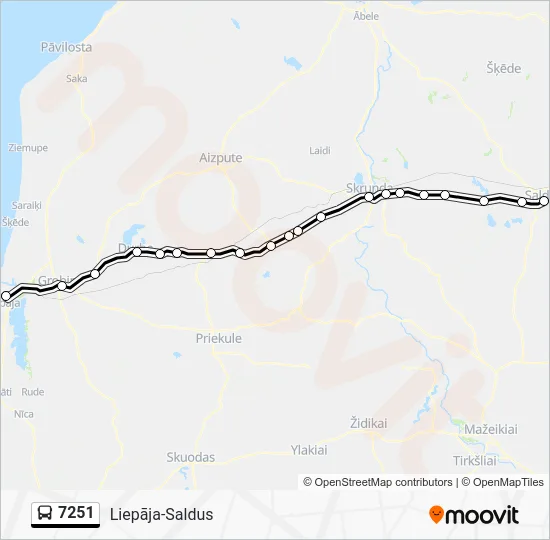 Автобус 7251: карта маршрута