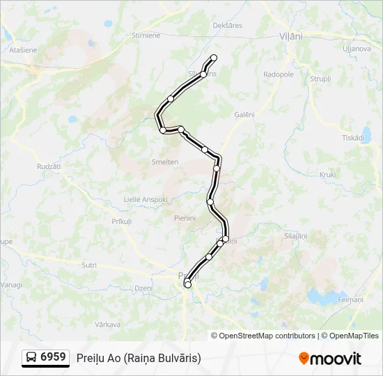 6959 Bus Line Map