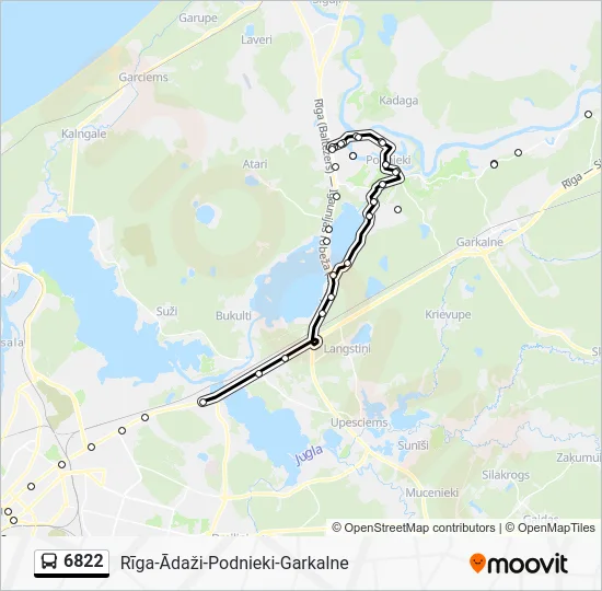 Автобус 6822: карта маршрута