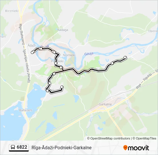 Автобус 6822: карта маршрута
