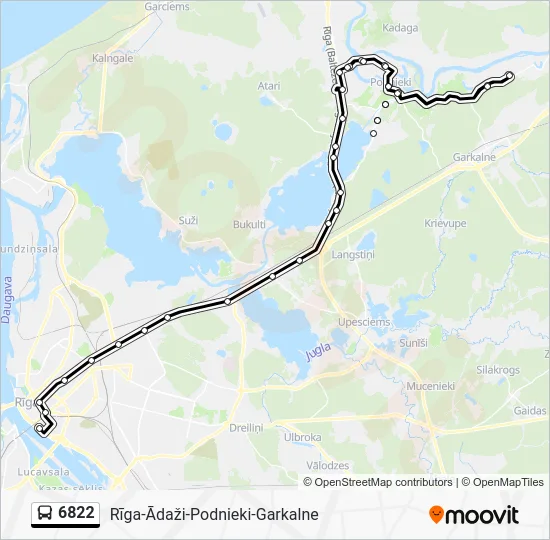 Автобус 6822: карта маршрута