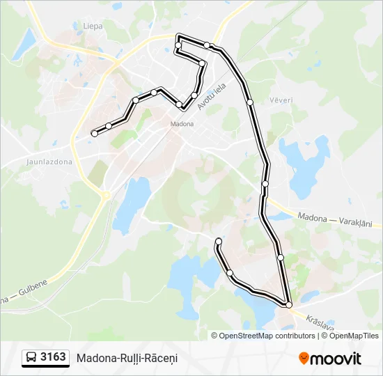 Автобус 3163: карта маршрута