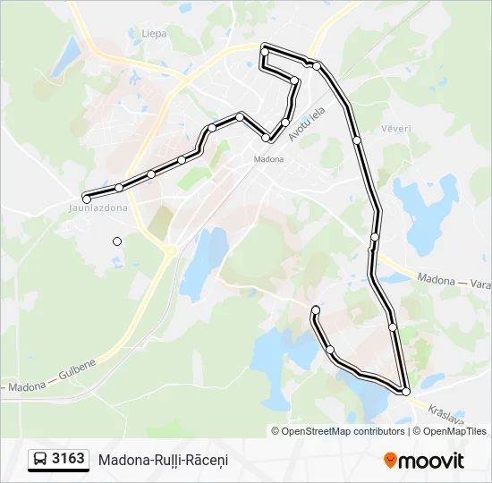 Автобус 3163: карта маршрута