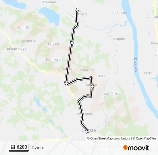 Автобус 6203: карта маршрута