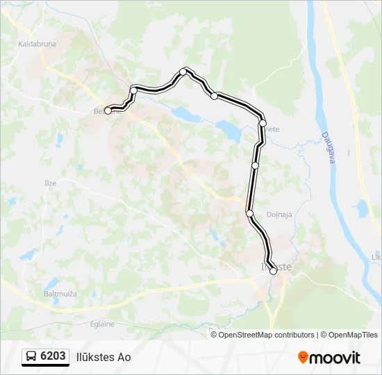 Автобус 6203: карта маршрута