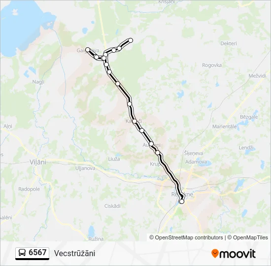 Автобус 6567: карта маршрута