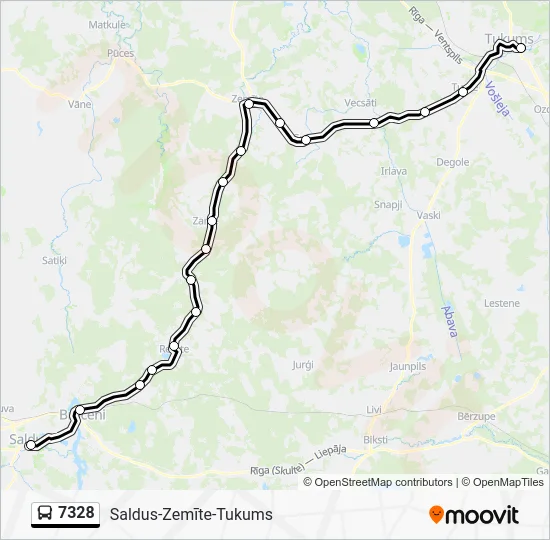 Автобус 7328: карта маршрута