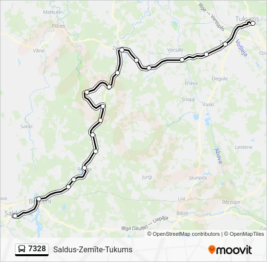 Автобус 7328: карта маршрута
